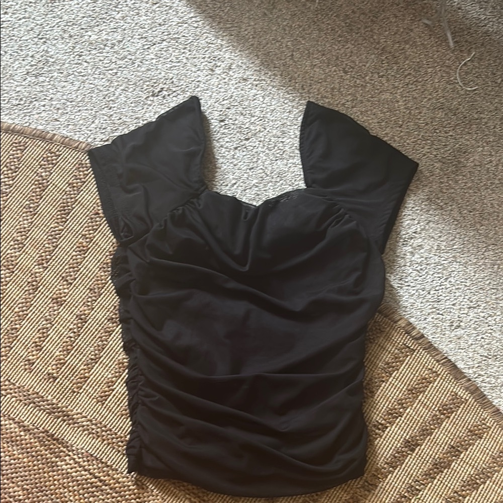 Ragdoll Black Ruched Top